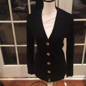 Tory Burch Black v neck sweater L